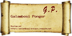 Galambosi Pongor névjegykártya